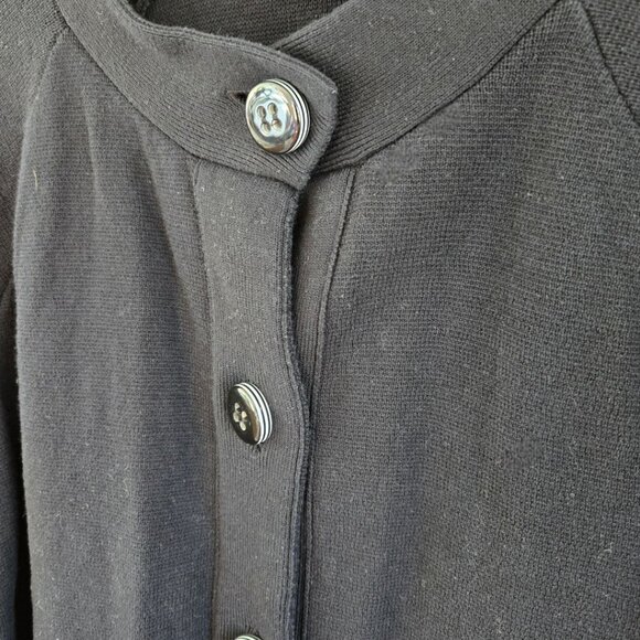Lane Bryant Womens Black Knit Cardigan Size 18/20 100% Cotton Long Sleeve Button - Picture 4 of 7